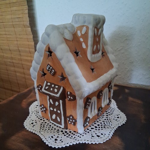 Windlicht haus handbemalt - windlicht,