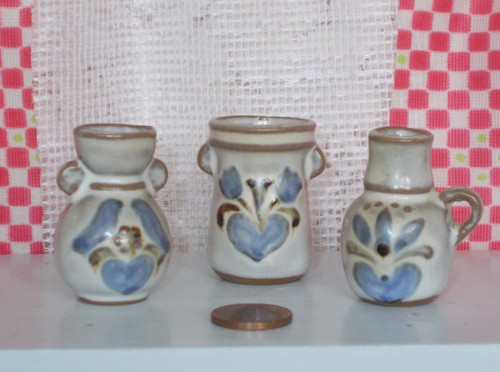 Keramik miniatur vasen - vasen, grau