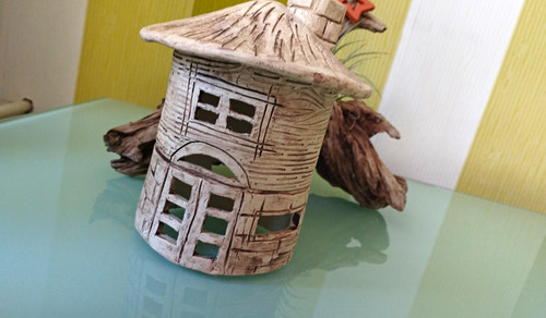 Keramik dekofigur haus - keramik,